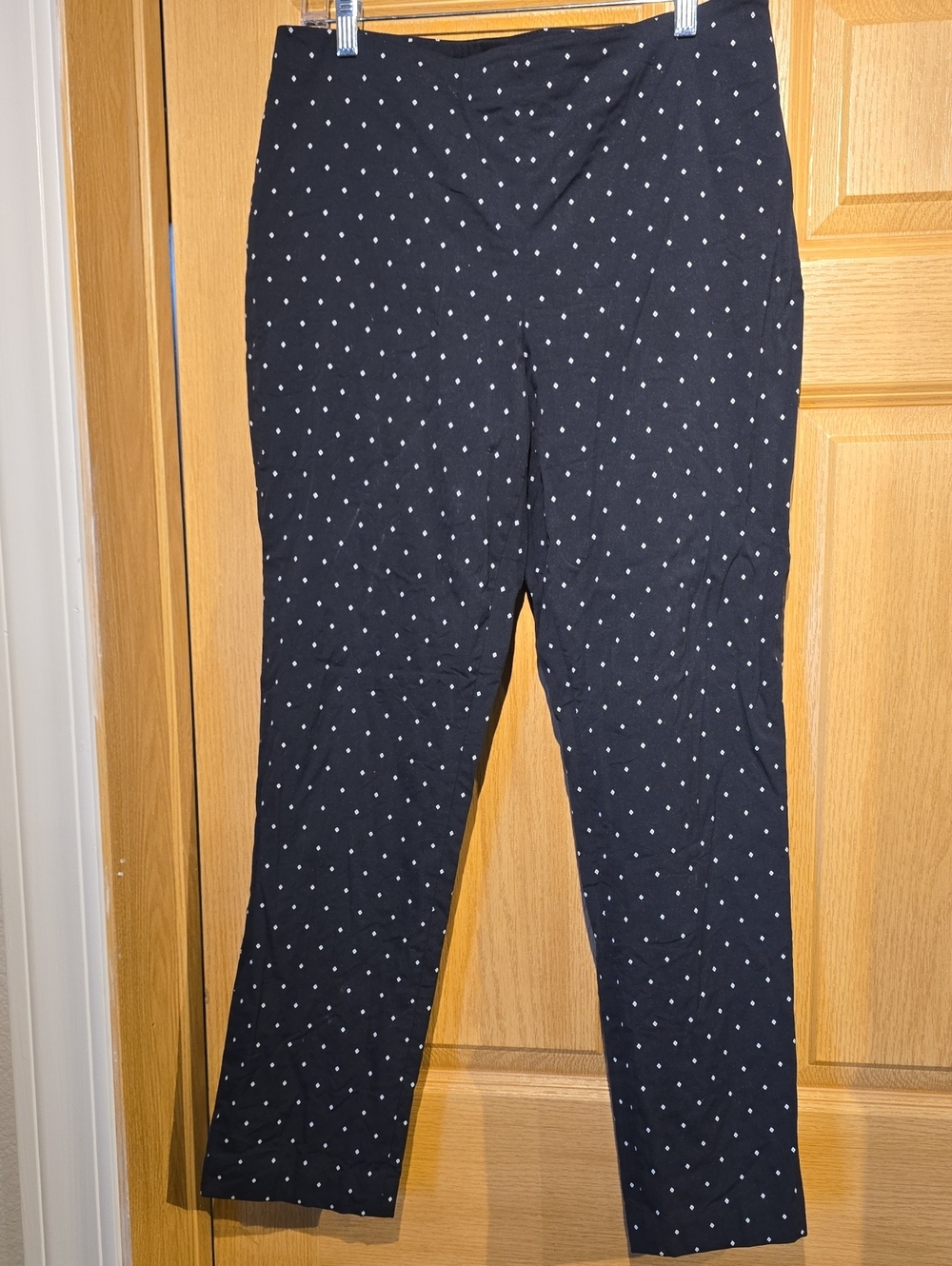 Doncaster Black Polka Dot Stretch Ankle Pants